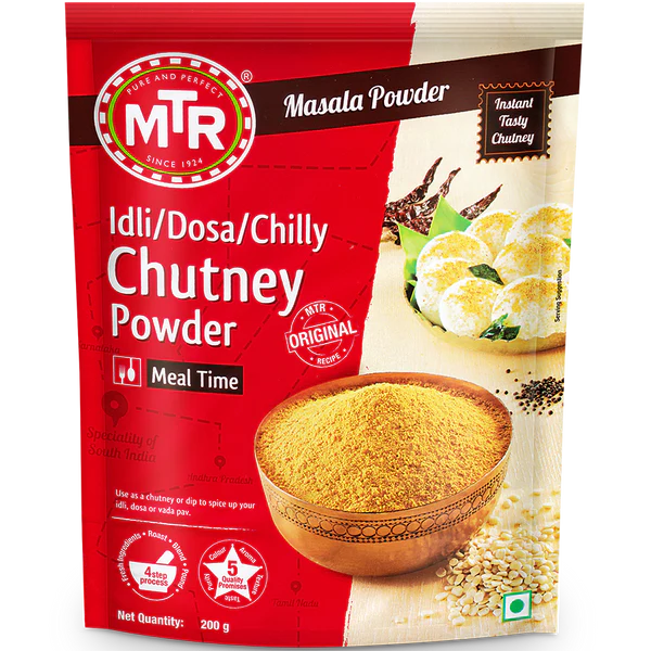 Poudre de chutney épicée MTR pour idlis/dosas (200 g)