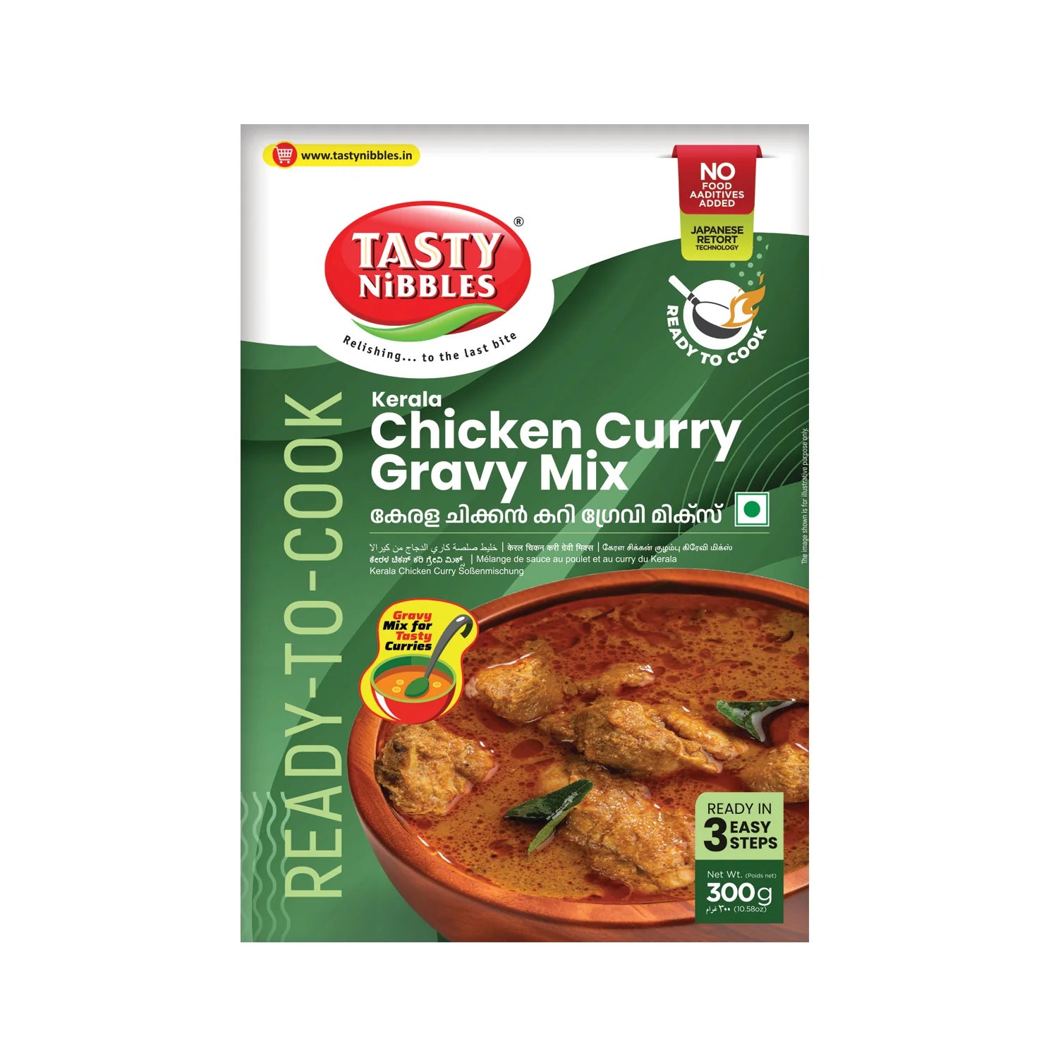 Mélange pour sauce au curry de poulet du Kerala Tasty Nibbles (300 g)
