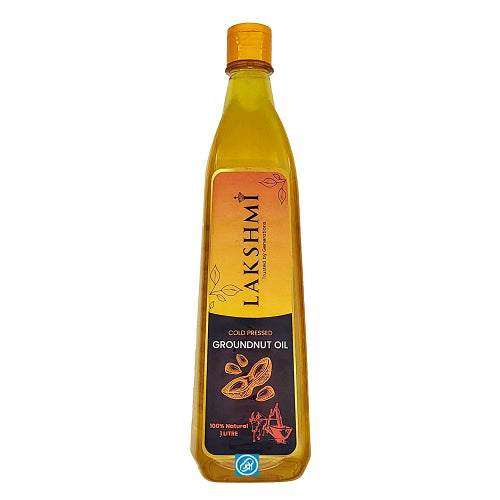 Huile d'arachide pressée à froid Lakshmi (1 L) 