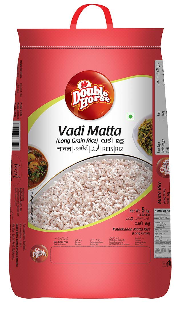 Double Horse Vadi Matta Reis | Roter Reis | Traditionell aus Kerala | Exportqualität
