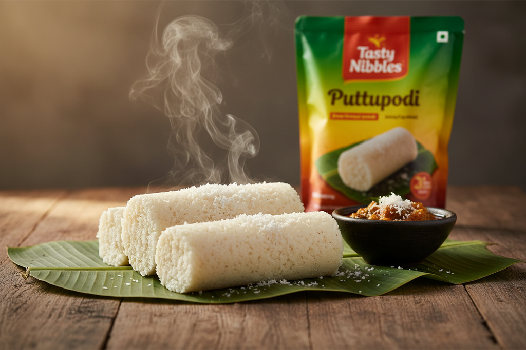 Tasty Nibbles White Puttupodi | Healthy Breakfast | Steam Made Puttu Podi